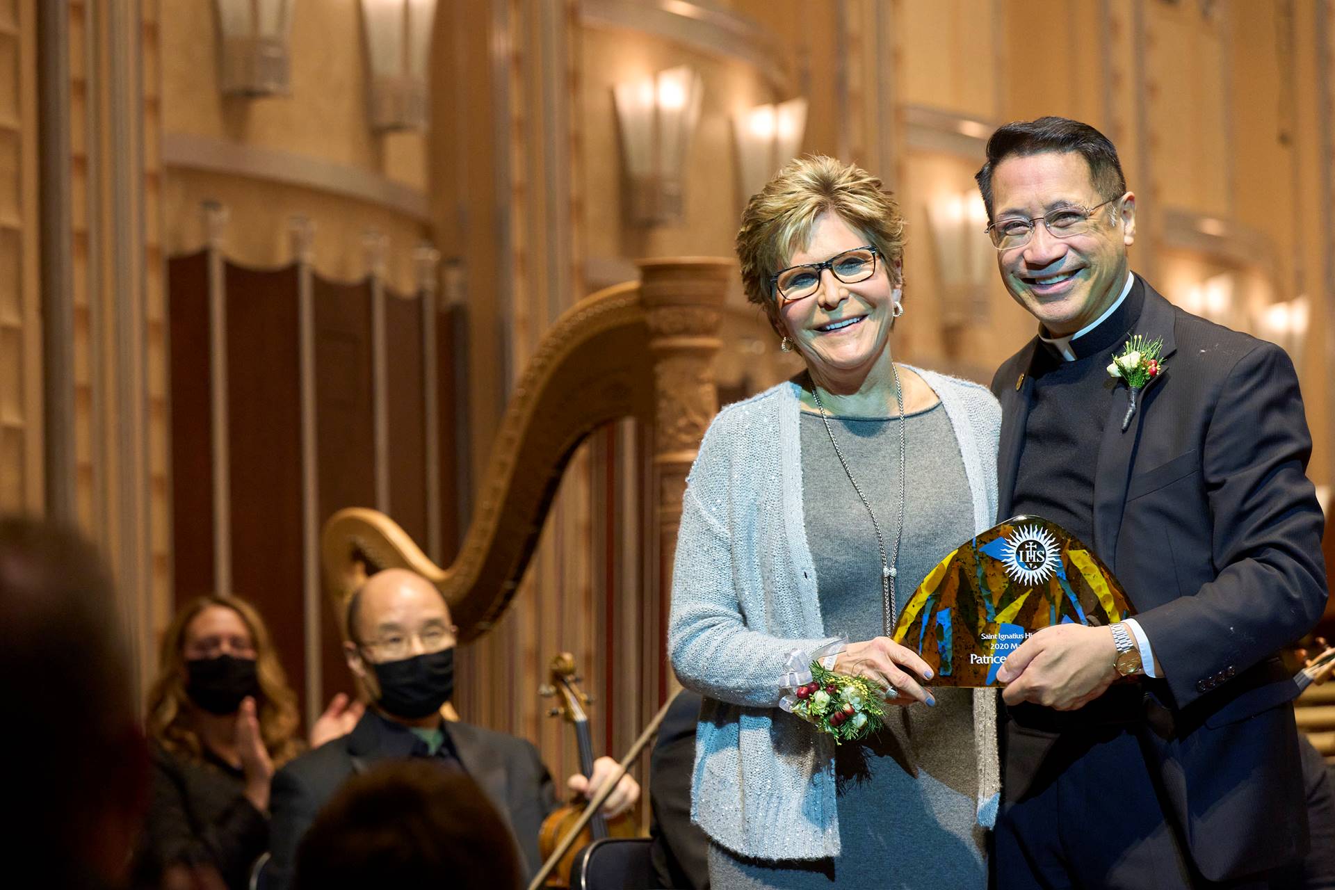 Patrice Campbell and Fr. Ray Guiao at Severance Music Center